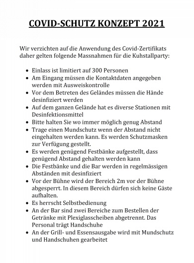 Covid Schutzkonzept 2021 Covid Schutzkonzept 2021